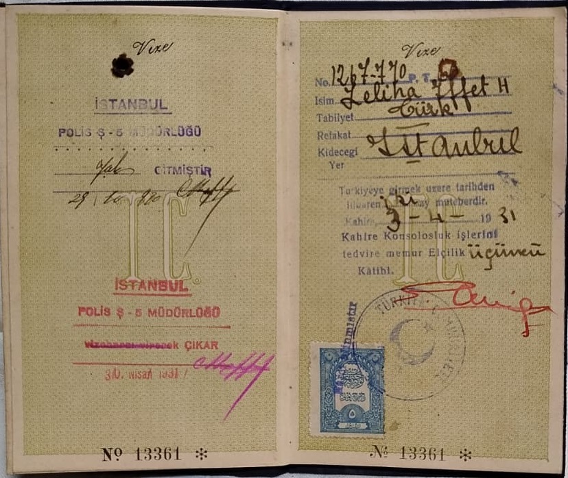 T.C PASAPORT, NO 13361 ZELİHA ŞAKİRİ ADLI BİR KİŞİYE AİTTİR DOĞUM VE MESLEK PASAPORTA GÖRE, KENDİSİ 1908 YILI DOĞUMLU