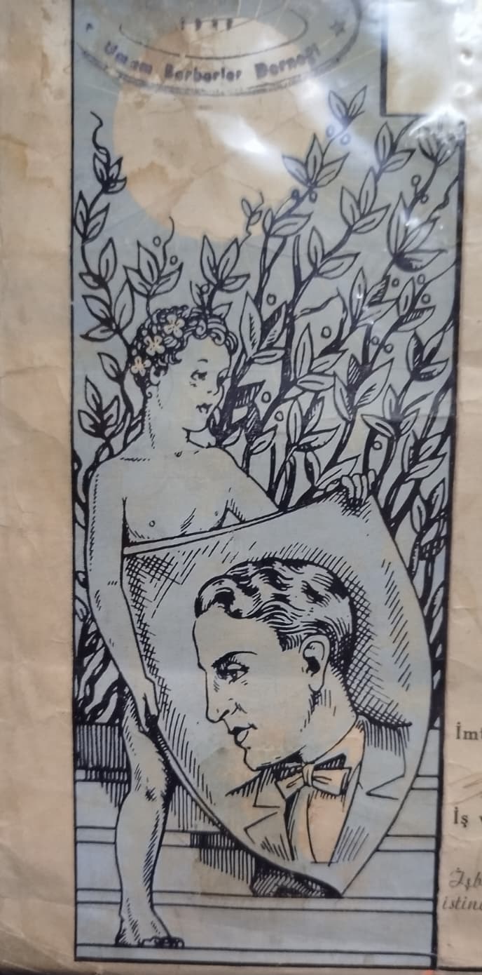 1950 İSTANBUL UMUM BERBERLER DERNEGİ EHLİYETNAME BERBER ACMA DİPLOMASI