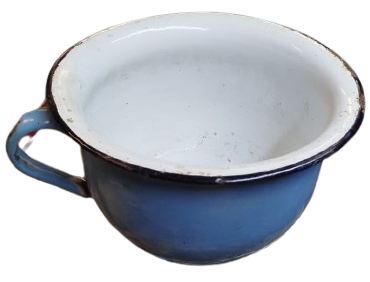 1950 EMAYE COCUK LAZIMLIK OTURAK MAVİ BEYAZ RENKLERDE KULPLU