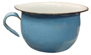 1950 EMAYE COCUK LAZIMLIK OTURAK MAVİ BEYAZ RENKLERDE KULPLU