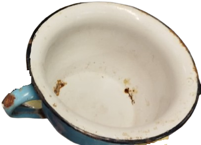 1950 EMAYE COCUK LAZIMLIK OTURAK MAVİ BEYAZ RENKLERDE KULPLU