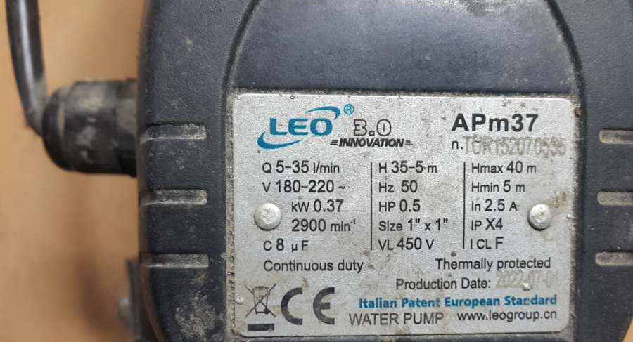 LEO APm37 POMPA MOTOR 220  VOLT 