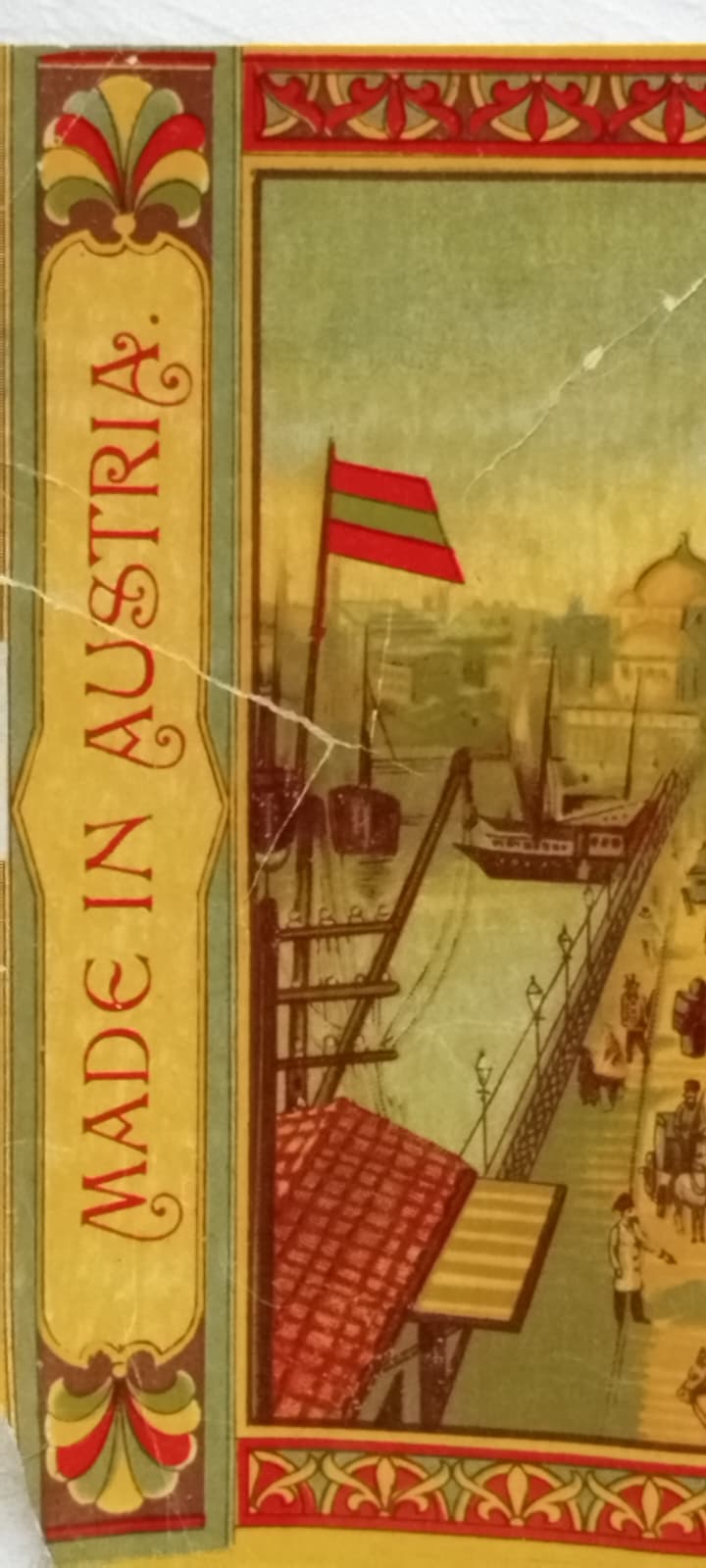 OSMANLI FES ETİKETİ HALİC GALATA KÖPRÜ TAVSİRLİ AUSTRİA BASKISI ORJİNAL BASKI ESKİ ÜRÜN