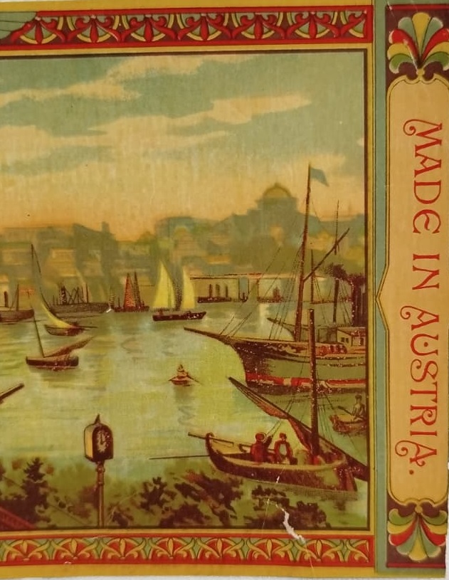 OSMANLI FES ETİKETİ HALİC GALATA KÖPRÜ TAVSİRLİ AUSTRİA BASKISI ORJİNAL BASKI ESKİ ÜRÜN