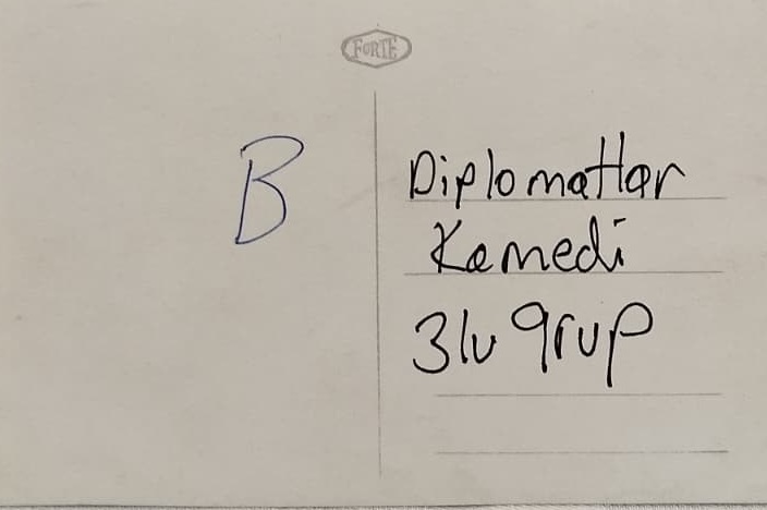  DİPLOMATLAR KOMEDİ GURUP AZİZ BASMACI  KENAN BUKE METİN TURAN SİYAH BEYAZ FOTOGRAF