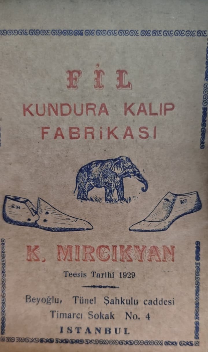 FİL KUNDURA KALIP FABRİKASI KALINLIK CETVELİ K. MIRCIKYAN BEYOGLU İSTANBUL 