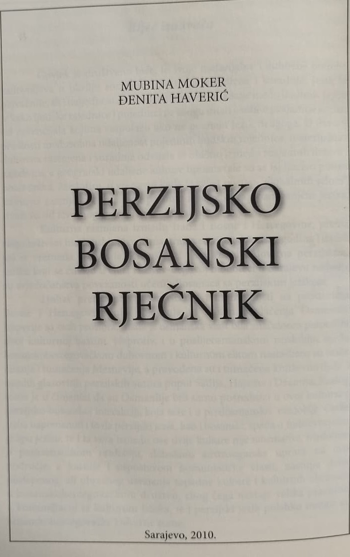 İBN SİNA PERZIJSKO BOSANSKİ RJEČNIK MUBİNA MOKER DENİTA HAVERIC