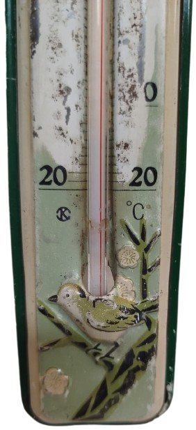 TERMOMETRE TENEKE  DERECE KABARTMALI CELSİUS REKLAMLI KIRMIZI CAM CUBUK CIVALI  TERMOMETRE ODA İCİ  SICAK SOGUK OLCER DERECE