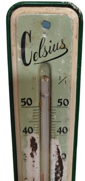TERMOMETRE TENEKE  DERECE KABARTMALI CELSİUS REKLAMLI KIRMIZI CAM CUBUK CIVALI  TERMOMETRE ODA İCİ  SICAK SOGUK OLCER DERECE