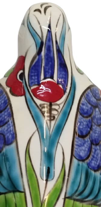 KUTAHYA SERAMİK EL YAPIM EL BOYAMA GÜVERCİN KUŞ BİBLOSU SANATCI İMZALI 