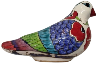 KUTAHYA SERAMİK EL YAPIM EL BOYAMA GÜVERCİN KUŞ BİBLOSU SANATCI İMZALI 