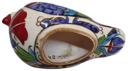 KUTAHYA SERAMİK EL YAPIM EL BOYAMA GÜVERCİN KUŞ BİBLOSU SANATCI İMZALI 