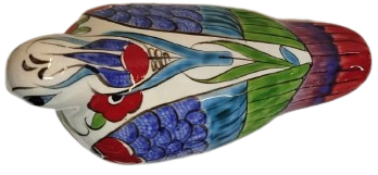 KUTAHYA SERAMİK EL YAPIM EL BOYAMA GÜVERCİN KUŞ BİBLOSU SANATCI İMZALI 