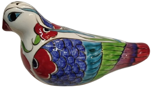 KUTAHYA SERAMİK EL YAPIM EL BOYAMA GÜVERCİN KUŞ BİBLOSU SANATCI İMZALI 
