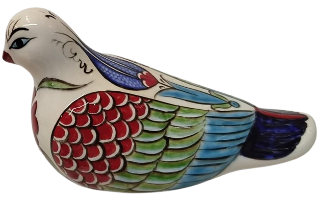 KUTAHYA SERAMİK TAMAMI  EL YAPIM VE BOYAMA  SANATCI İMZALI GÜVERCİN KUŞ