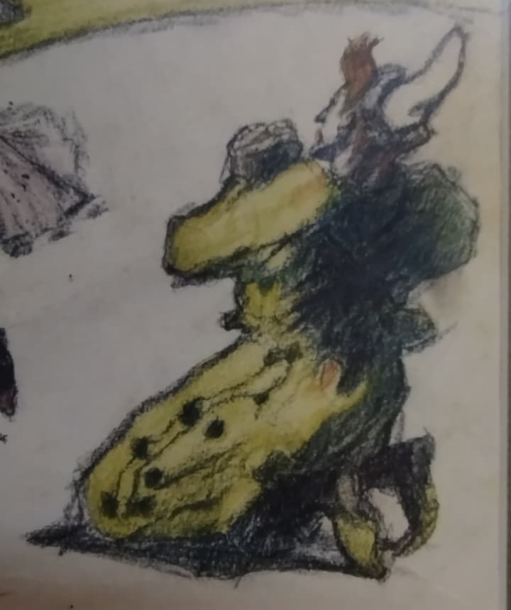 ZEKİ FAİK İZER (1905-1988) İMZALI BUZ PATENİ YAPAN CİFT PASTEL BOYA CALIŞMA