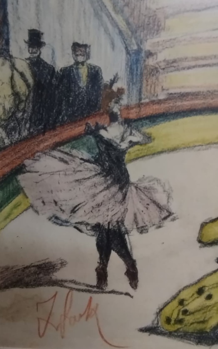 ZEKİ FAİK İZER (1905-1988) İMZALI BUZ PATENİ YAPAN CİFT PASTEL BOYA CALIŞMA