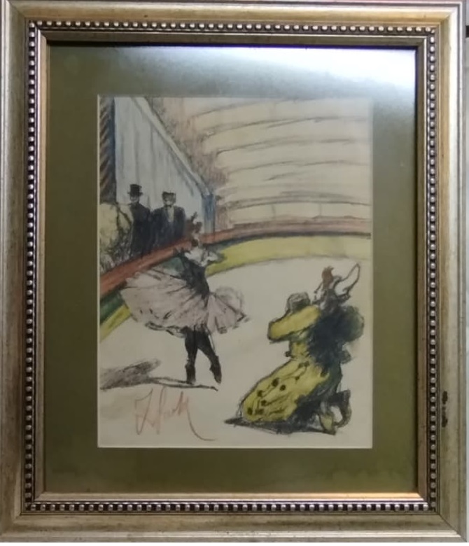 ZEKİ FAİK İZER (1905-1988) İMZALI BUZ PATENİ YAPAN CİFT PASTEL BOYA CALIŞMA