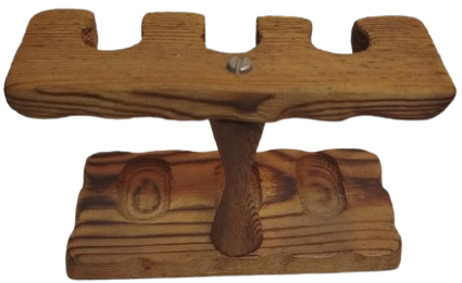 DOGAL AHSAP ÜCLU PIPO STANDI EL YAPIM 