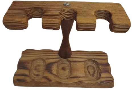 DOGAL AHSAP ÜCLU PIPO STANDI EL YAPIM 