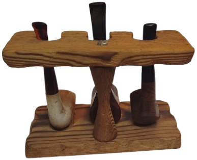 DOGAL AHSAP ÜCLU PIPO STANDI EL YAPIM 