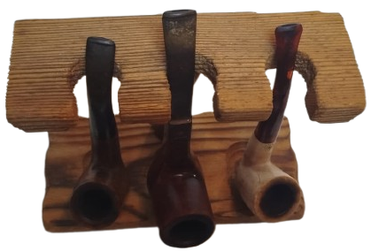 DOGAL AHSAP ÜCLU PIPO STANDI EL YAPIM 