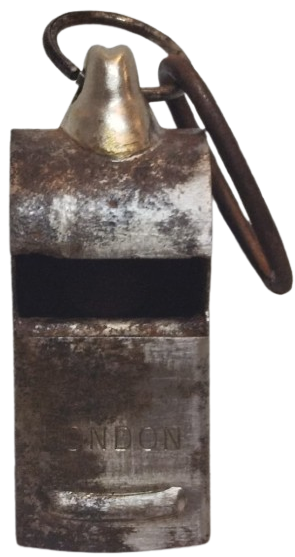 1950 METAL LONDON İNGİLİZ POLİS KULLANDIGI MANTAR TOP LU UFLEME  DÜDÜK