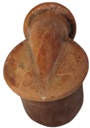 OSMANLI 19 YUZYIL TOPHANE LÜLE TÜTÜN İÇME KIZIL KİL TOPRAK İLE ELDE YAPILIP FIRINDA PİSMİS TERRACOTTA