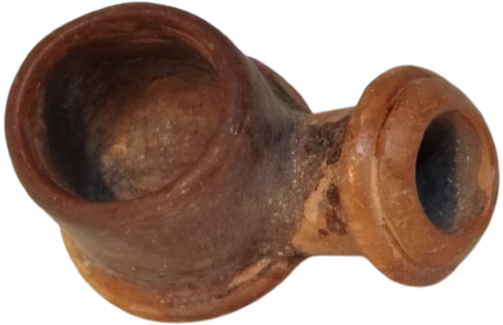 OSMANLI 19 YUZYIL TOPHANE LÜLE TÜTÜN İÇME KIZIL KİL TOPRAK İLE ELDE YAPILIP FIRINDA PİSMİS TERRACOTTA