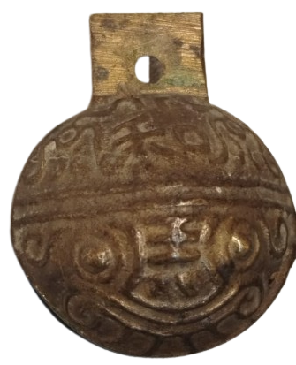 OSMANLI BRONZ ÜZERİ İSLEMELİ GORA CAN GENELDE GELDİGİ BELLİ OLMASI İCİN EVCİL HAYVANLARDA KULLANILAN