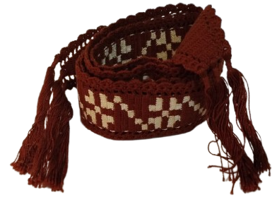 OSMANLI GELİN KAR TENE DESENLİ KAHVE KREM TONLARDA ELBİSE UZERİ EL ORGU SACAKLI PUSKULLU KEMER