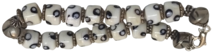 OSMANLI GUMUS SAVATLI UFLEME KOPARMA SUT BEYAZ MAVİ GOZ BONCUK DİZİLMİS BİLEKLİK 