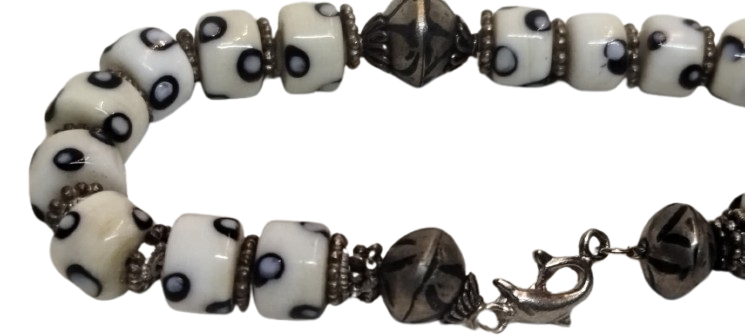 OSMANLI GUMUS SAVATLI UFLEME KOPARMA SUT BEYAZ MAVİ GOZ BONCUK DİZİLMİS BİLEKLİK 