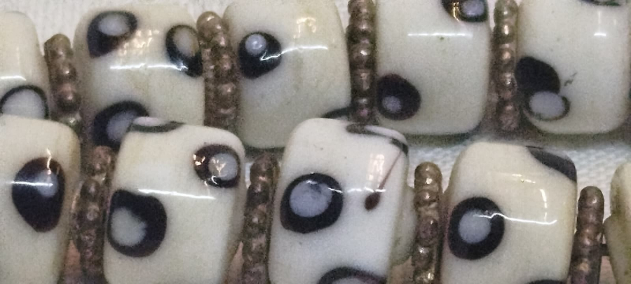 OSMANLI GUMUS SAVATLI UFLEME KOPARMA SUT BEYAZ MAVİ GOZ BONCUK DİZİLMİS BİLEKLİK 