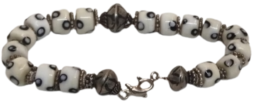 OSMANLI GUMUS SAVATLI UFLEME KOPARMA SUT BEYAZ MAVİ GOZ BONCUK DİZİLMİS BİLEKLİK 