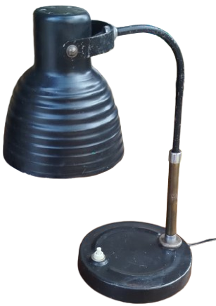 1950 FRANSIZ METAL SİYAH İTALYAN MASA LAMBASI 220 VOLT