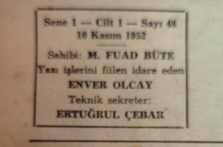1952 BESİKTAS HAFTALIK SPOR MECMUASI 10 KASIM  SAYI 48