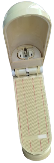 1980 .TOLOMEO, MİCHELE DE LUCCHİ VE GİANCARLO FASSİNA PELİKAN KREM RENK MİKA KATLANIR ACILIR MASA LAMBASI