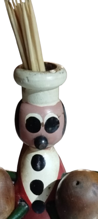 1960 MASA UZERİ AHSAP AHCI BASI TUZLUK BİBERLİK KURDANLIK 