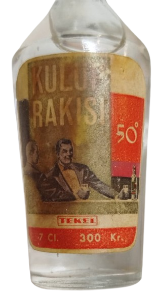 MİNYATÜR İÇKİ ŞİŞESİ KOLEKSİYON KULÜP RAKISI TEKEL ACILMAMIS DOLU 50 % 7 CL 