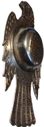 KARTAL SEKLİNDE TASARLANMIS KROM METAL TİRYAKİ CAY SUZGECİ