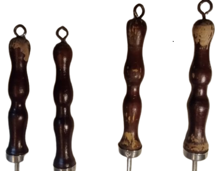 1960 DORT PARCA MUTFAK SERVİS SETİ KROM PASLANMAZ SAPLAR TUTMA KISMI AHSAP