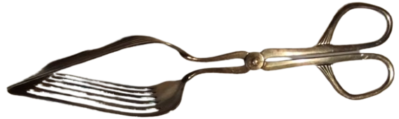 KEK PASTA BÖREK SUNUMUNDA KULLANILAN SERVİS MAŞASI IZGARA MOTİF GÜMÜŞ KAPLAMA 