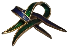 ALTIN KAPLAMA EL YAPIM OZEL TASARIM UZERİ SICAK MİNE MAVİ VE YESİL FARKINDALIK KUDELASI OZEL GUNLER İCİN