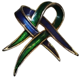 ALTIN KAPLAMA EL YAPIM OZEL TASARIM UZERİ SICAK MİNE MAVİ VE YESİL FARKINDALIK KUDELASI OZEL GUNLER İCİN