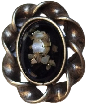 OSMANLI GUMUS KIVRIMLI KUDELA  DESEN BROS TAMAMI EL İSCİLİKLİ ORTASI DEGERLİ TAS UZERİ KIRPINTI SEDEF İSCİLİKLİ