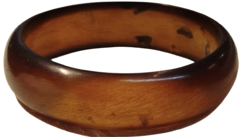 1970 VİNTAGE DUMAN  RENK DAMAR DESENLİ KATALİN UZERİ BOMBELİ BİLEZİK