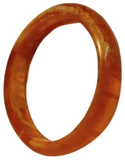 1970 VİNTAGE BAL RENK DAMAR DESENLİ KATALİN UZERİ BOMBELİ BİLEZİK