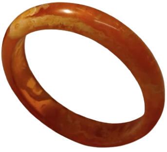 1970 VİNTAGE BAL RENK DAMAR DESENLİ KATALİN UZERİ BOMBELİ BİLEZİK