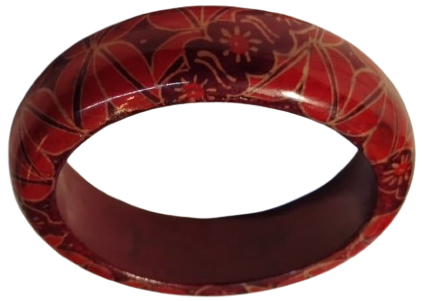 1970 VİNTAGE UZERİ EL BOYAMA CİCEK GEOMETRİK DESENLER BORDO TONLARDA UZERİ BOMBELİ KALIN MODEL